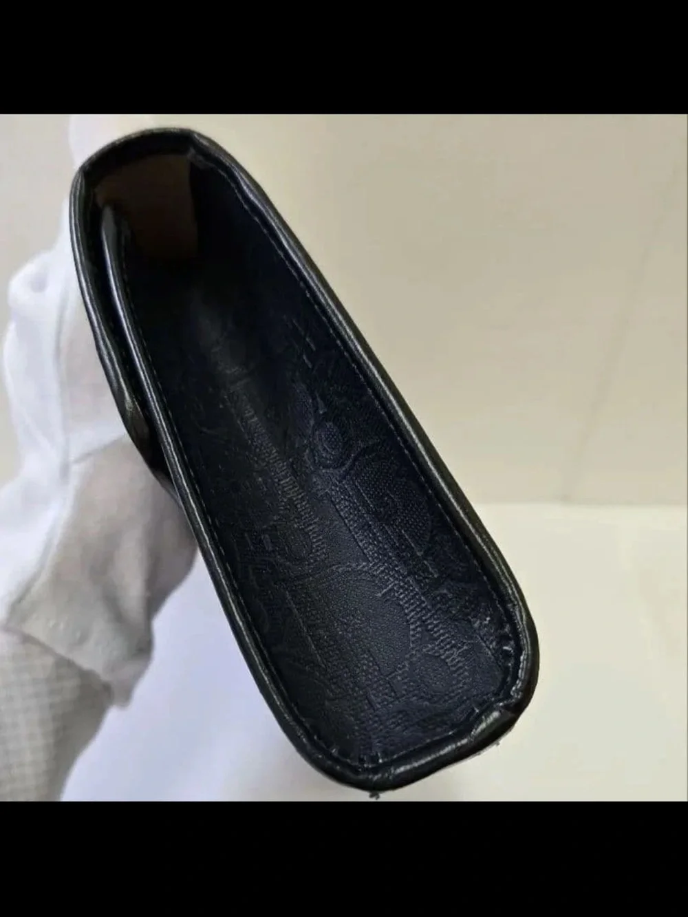 Dior Black Clutch with Gold Ring Detail